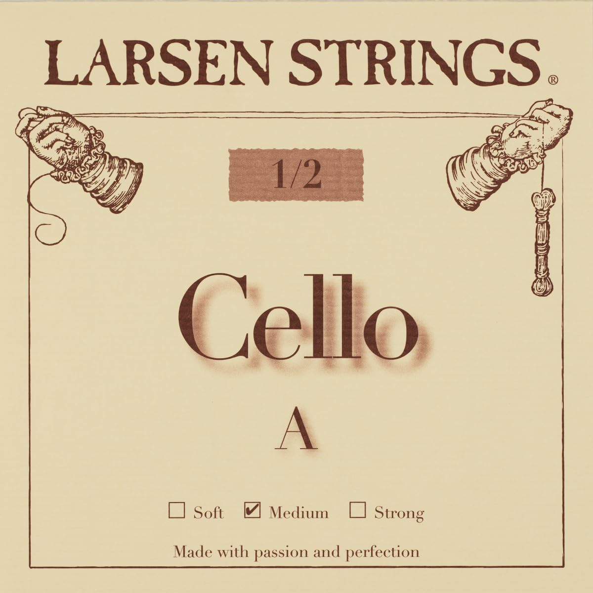 Larsen Original Cello Strings – 1/2 Size Medium Tension String Set for Fractional Cello – Embracing Warmth for Smaller Instruments