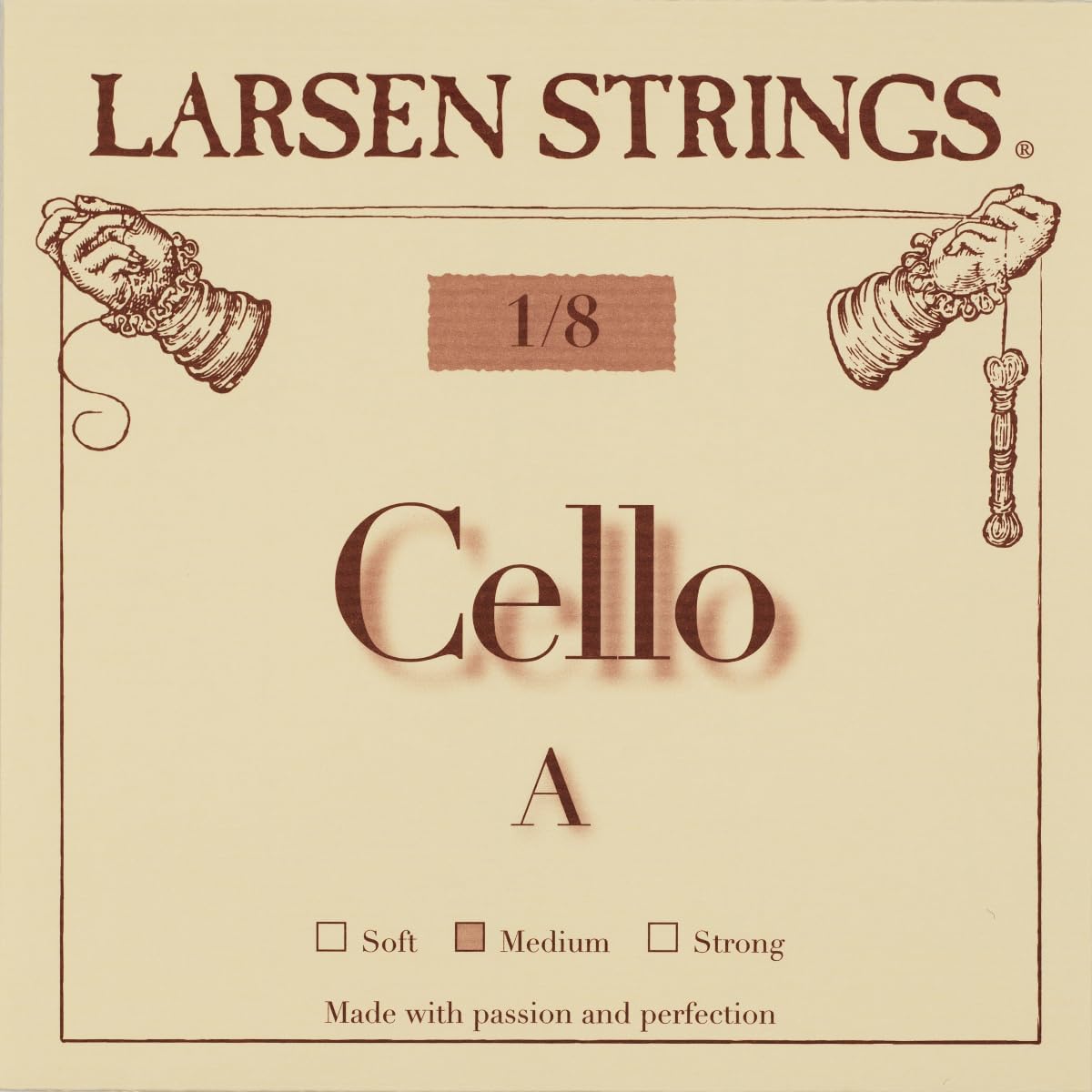 Larsen Original Cello Strings – 1/8 Size Medium Tension String Set for Fractional Cello – Embracing Warmth for Smaller Instruments