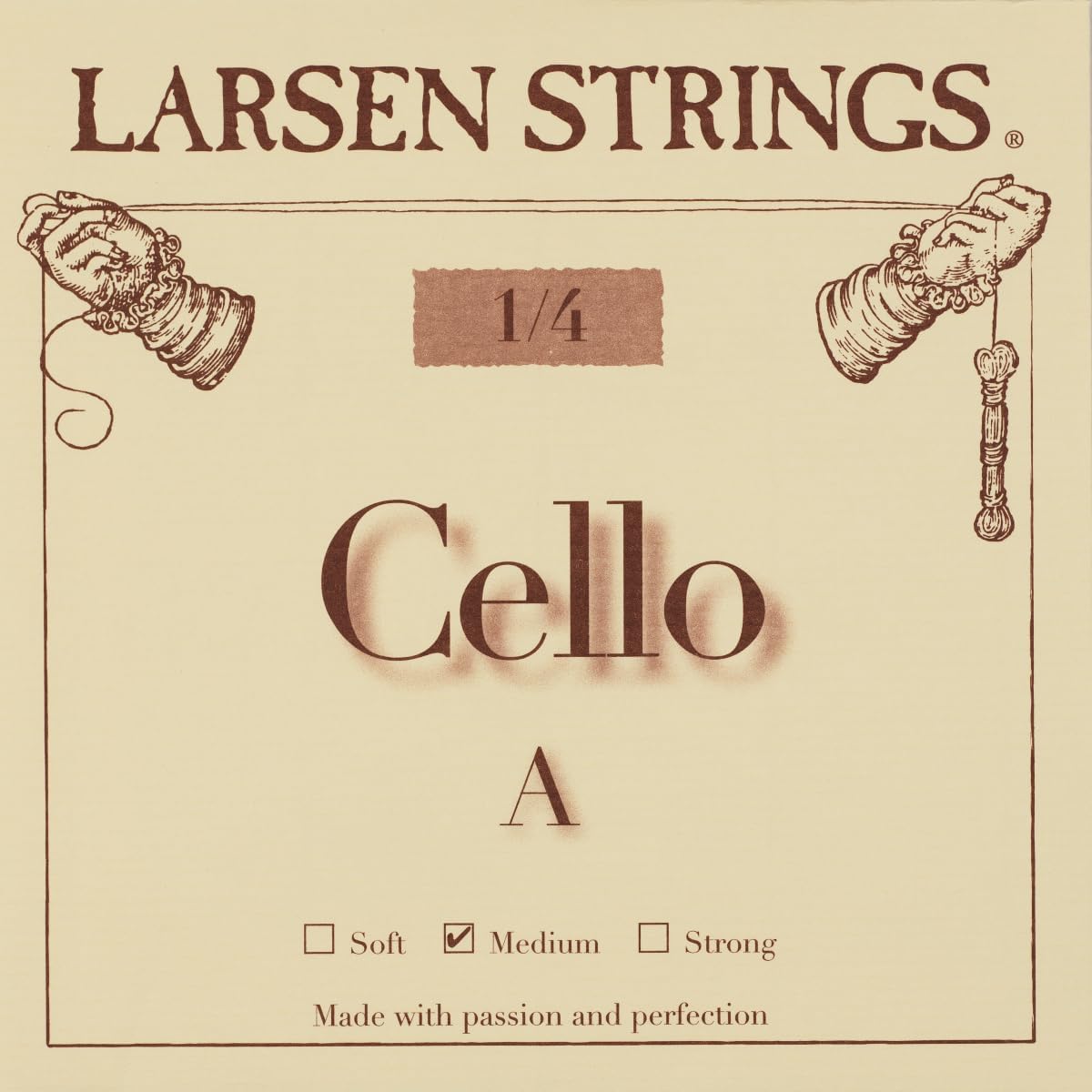 Larsen Original Cello Strings – 1/4 Size Medium Tension String Set for Fractional Cello – Embracing Warmth for Smaller Instruments