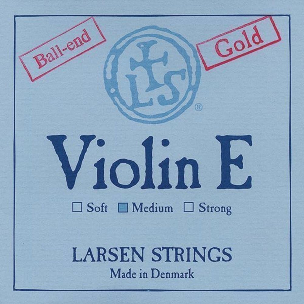 LARSEN STRINGS violin strings Original Synthetic,Fibre Core E Gold, stainless steel, gold plated, with ball end, strong