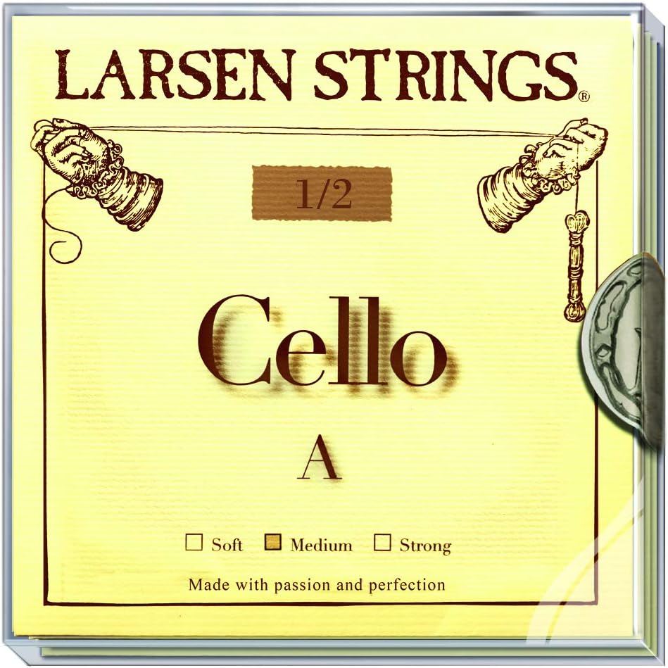 Larsen Original Cello Strings – 1/2 Size Medium Tension String Set for Fractional Cello – Embracing Warmth for Smaller Instruments