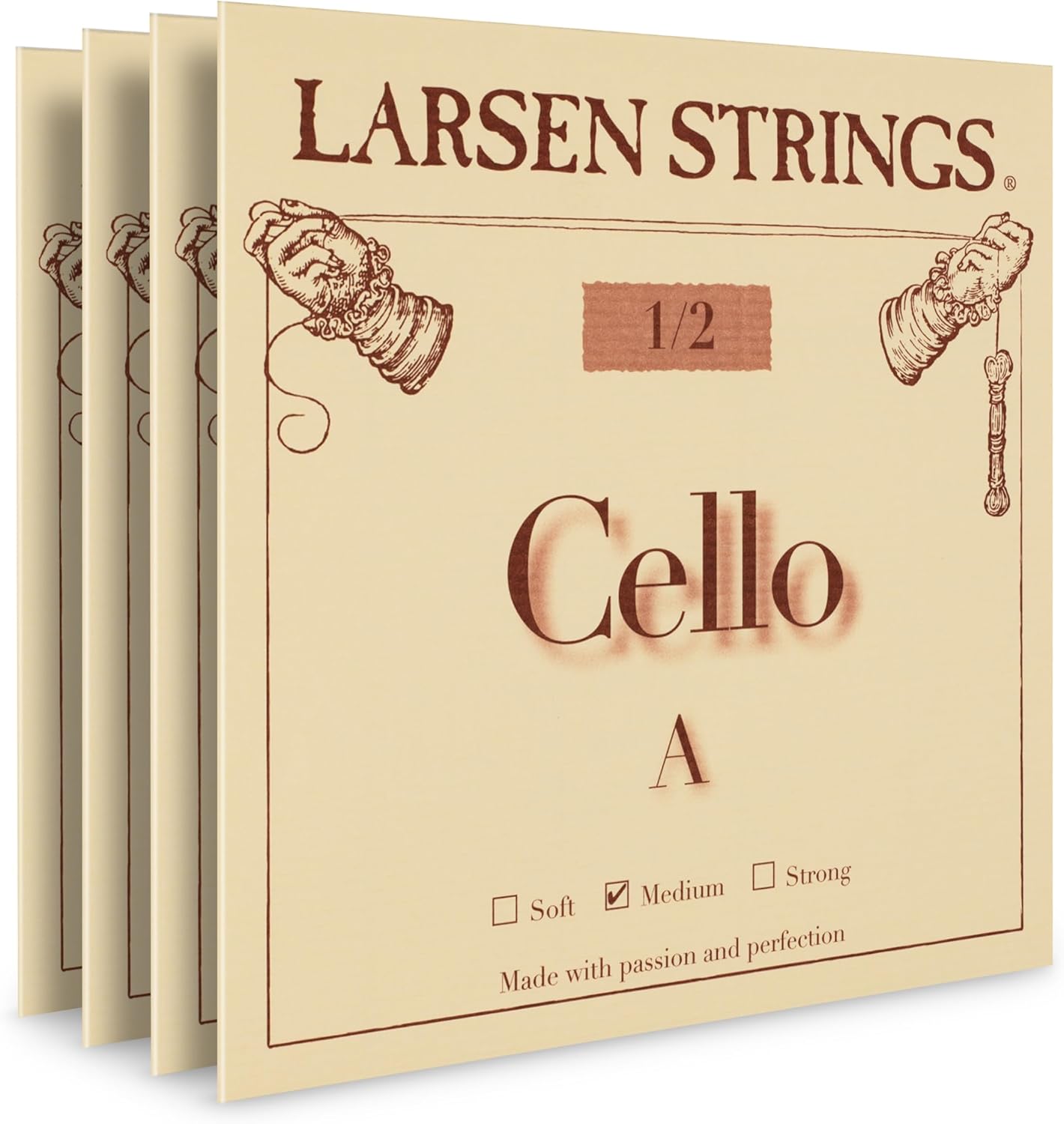 Larsen Original Cello Strings – 1/2 Size Medium Tension String Set for Fractional Cello – Embracing Warmth for Smaller Instruments