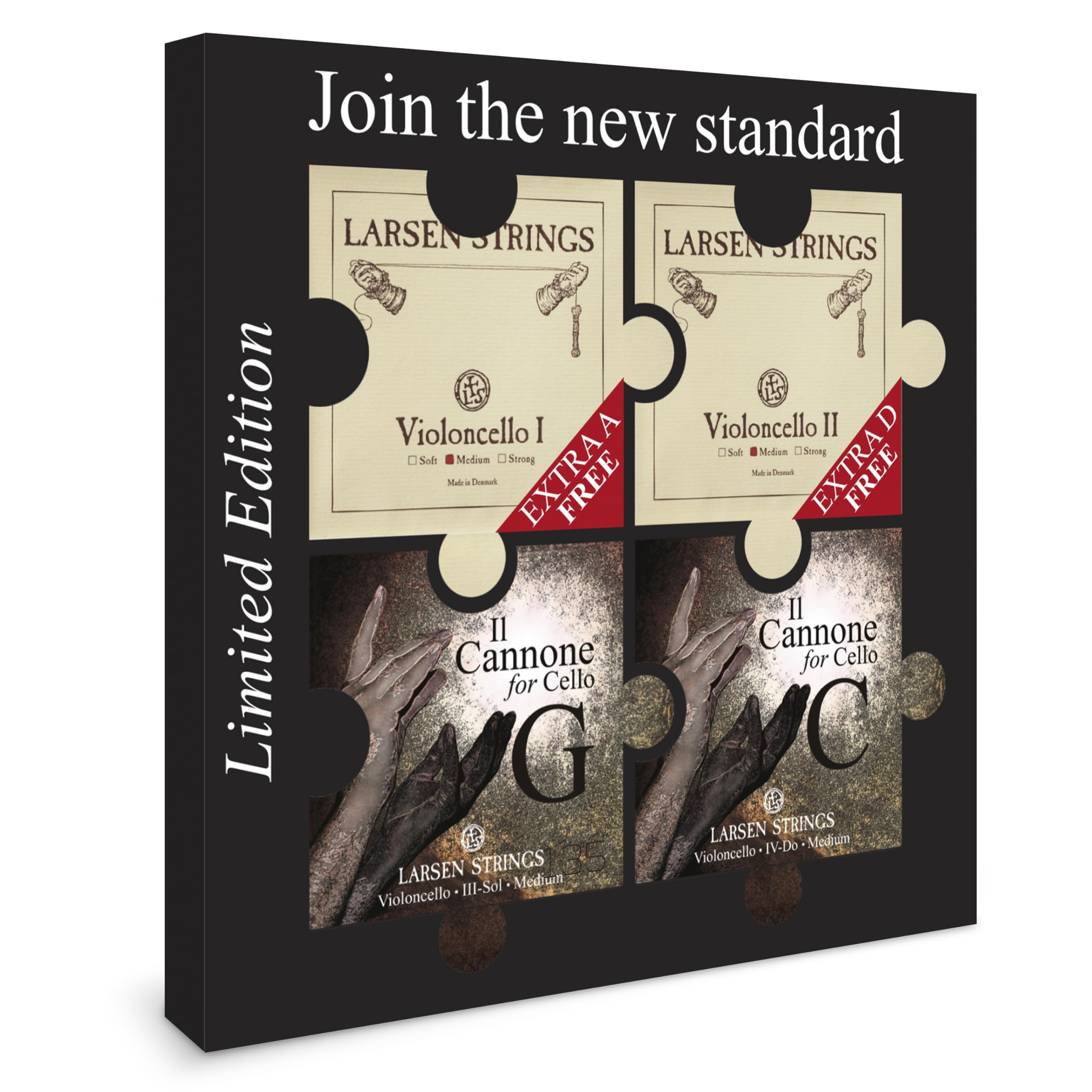 Larsen Cello Limited Edition Original Campaign set – Medium Tension Larsen Soloist and Il Cannone Cello Strings