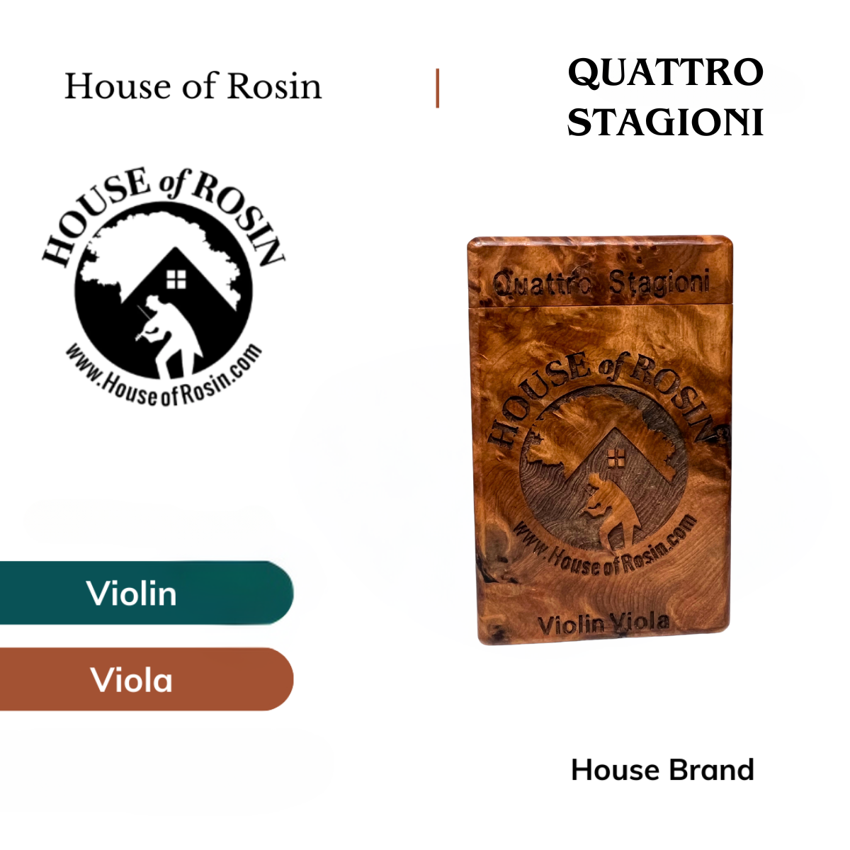 House of Rosin - Quattro Stagioni / Four Season Rosin for Violin & Viola