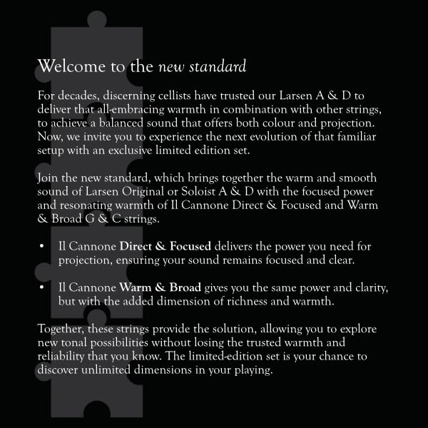 Larsen Cello Limited Edition Original Campaign set – Medium Tension Larsen Soloist and Il Cannone Cello Strings