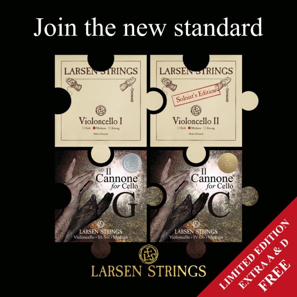 Larsen Cello Limited Edition Original Campaign set – Medium Tension Larsen Soloist and Il Cannone Cello Strings