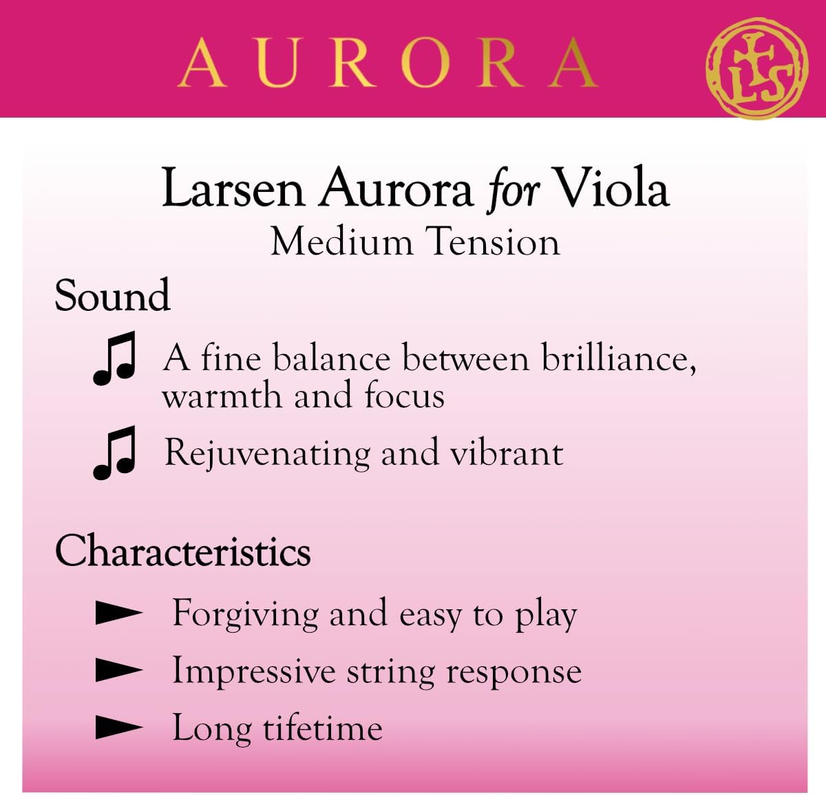 Larsen Aurora Viola Strings Set 4/4 Medium
