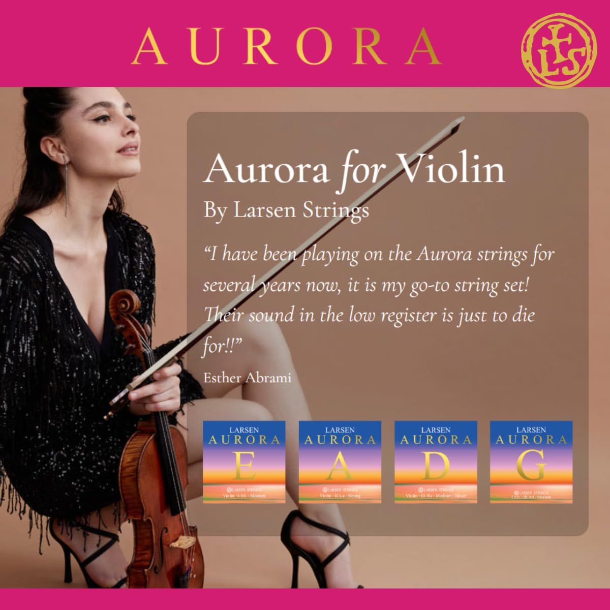 LS Larsen Strings Violin Strings (LV-AUR-SETMED)