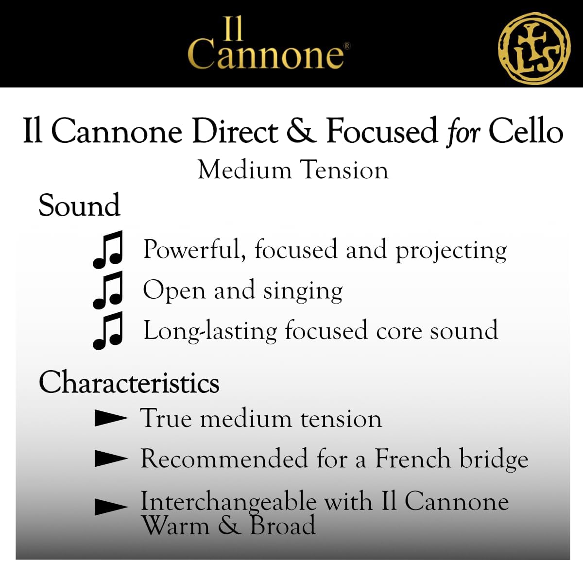 Larsen Il Cannone Cello Strings – Direct & Focused Set – Medium Tension Professional Cello Strings for Precision, Projection and Power