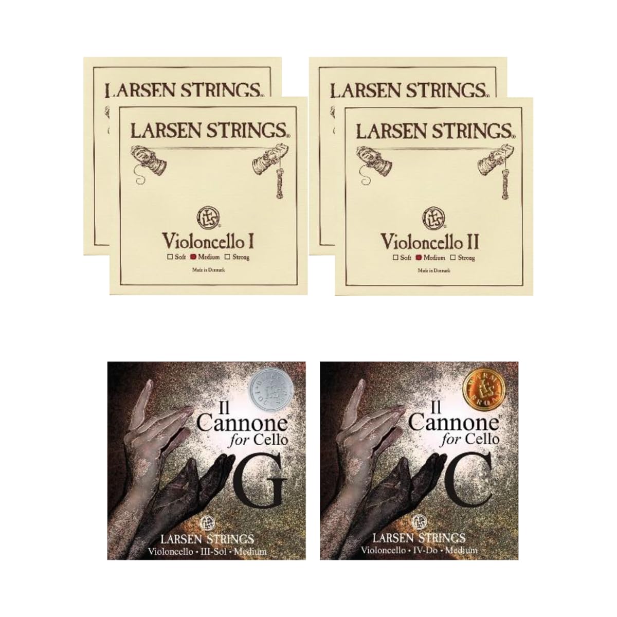 Larsen Cello Limited Edition Original Campaign set – Medium Tension Larsen Soloist and Il Cannone Cello Strings