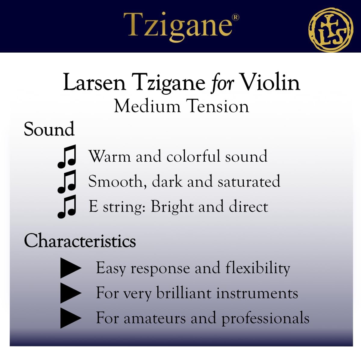 LARSEN Violin Strings (LVTZ-SETMEDB)