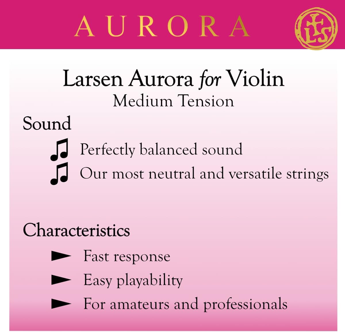 LS Larsen Strings Violin Strings (LV-AUR-SETMED)