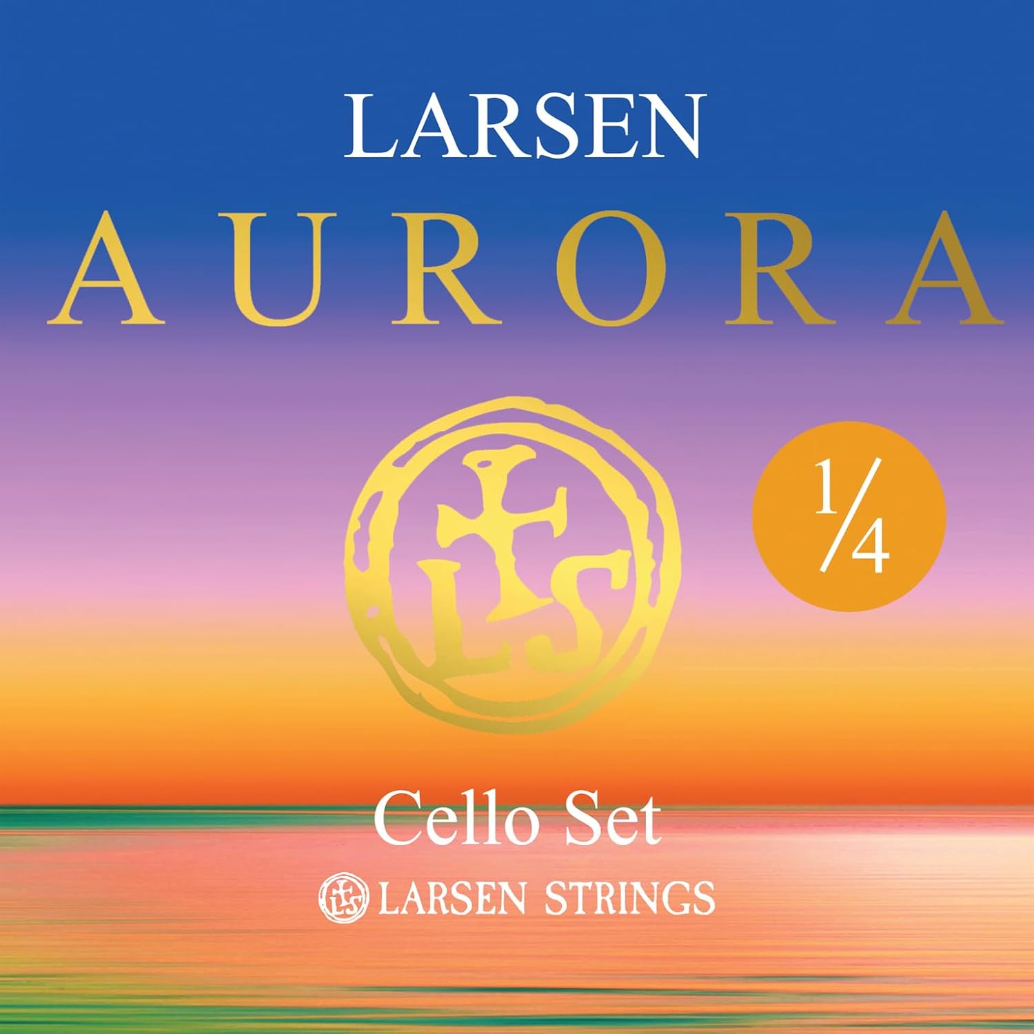 Larsen Aurora Cello Strings – 1/4 Size Medium Tension String Set for Fractional Cello – Affordable, Professional-Grade Cello Strings for Young Cellists
