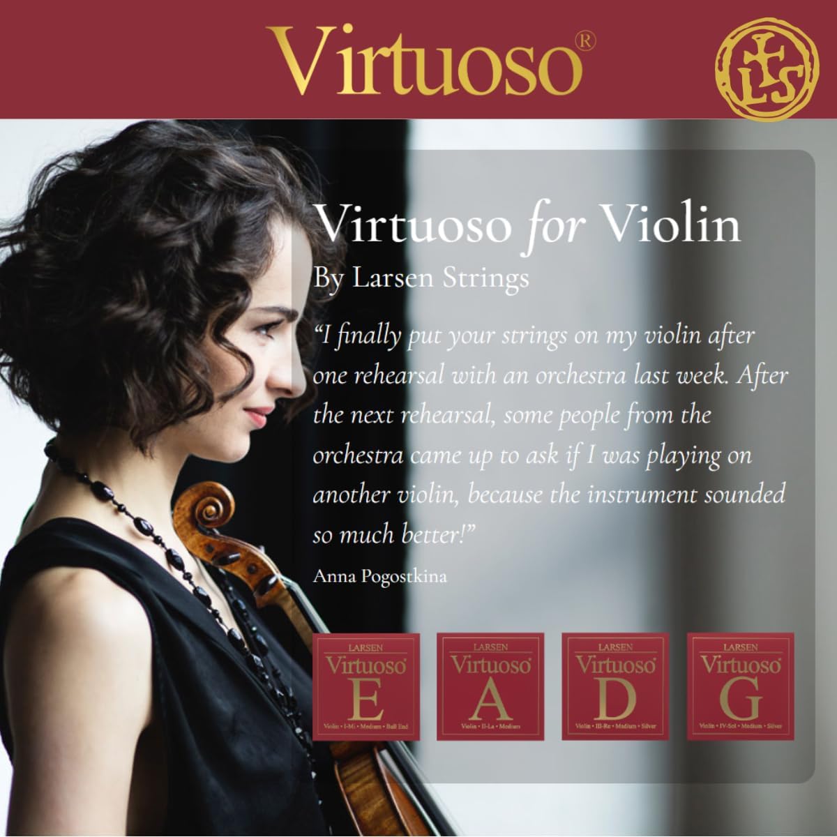 Larsen Virtuoso Violin Strings – Soloist Tension Set – Power, Depth and Soloistic Presence
