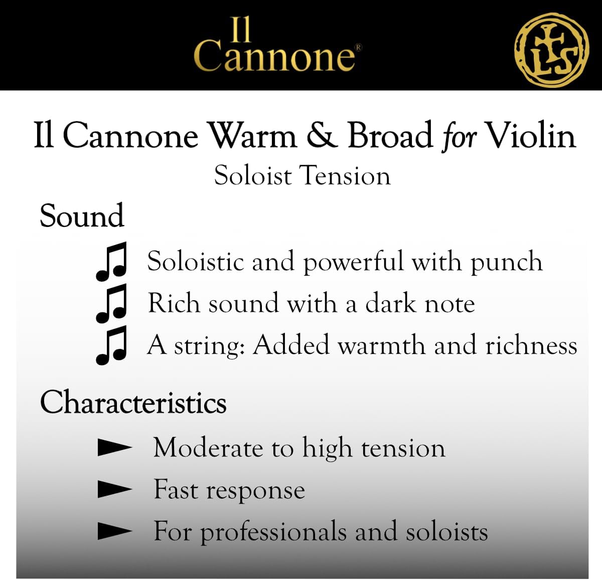 Il CANNONE Violin Set SOLOIST Ball, Warm A