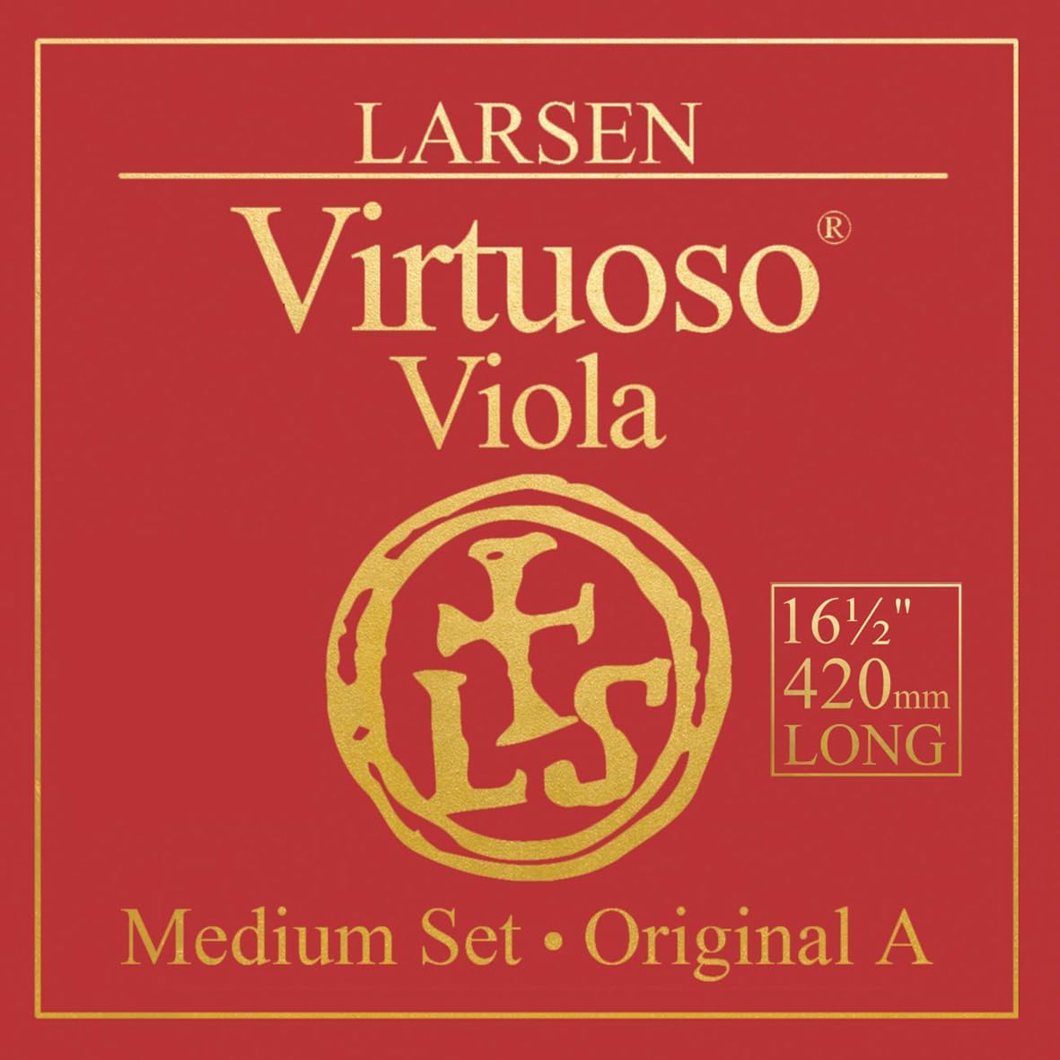 Larsen Virtuoso Viola Extra Long Strings – Medium Tension 42 cm / 16.5” Professional Set with A Ball End for Warm & Clear Sound for larger violas