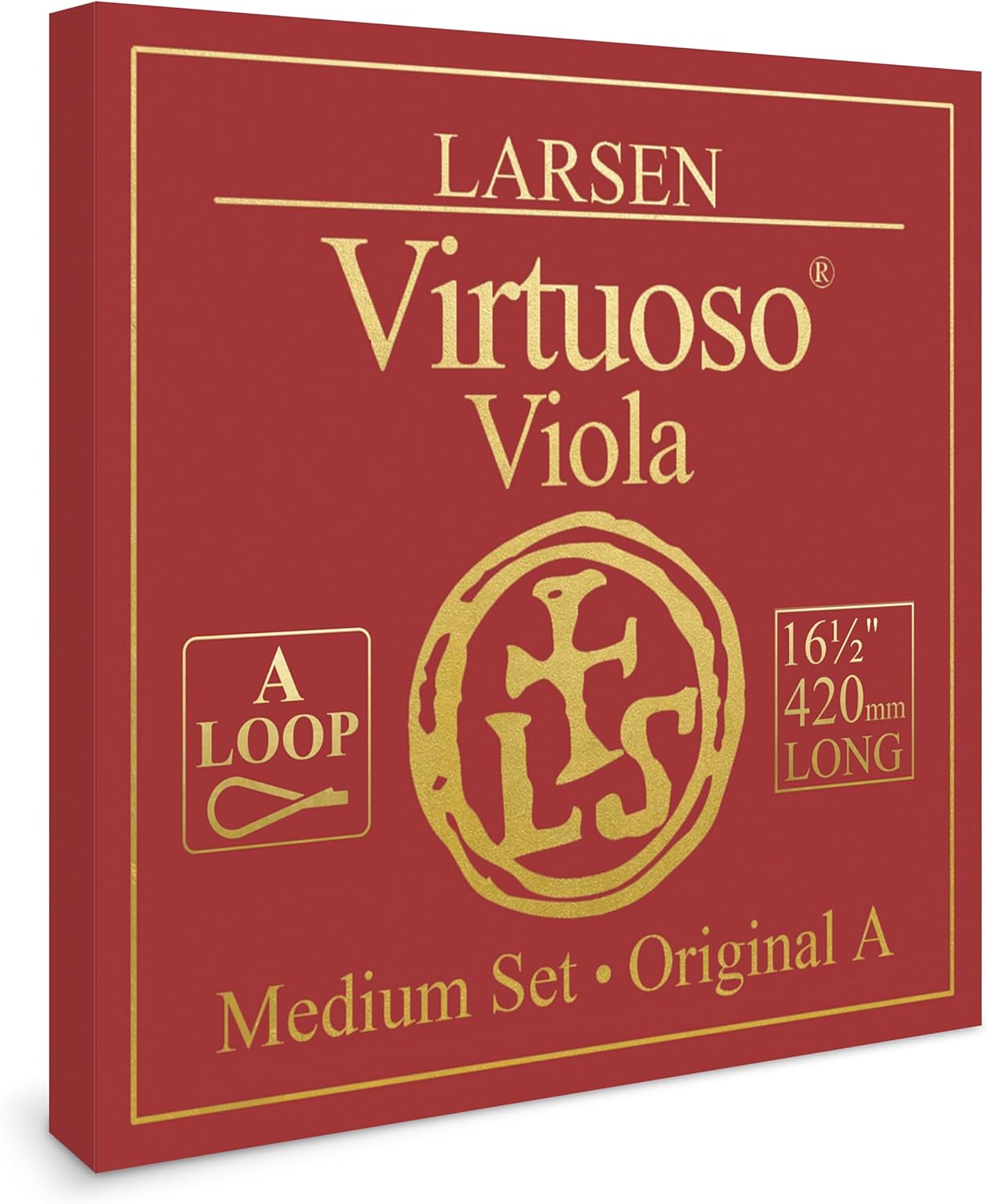 Larsen Virtuoso Viola Extra Long Strings – Medium Tension 42 cm / 16.5” Professional Set with A Loop End for Warm & Clear Sound for larger violas