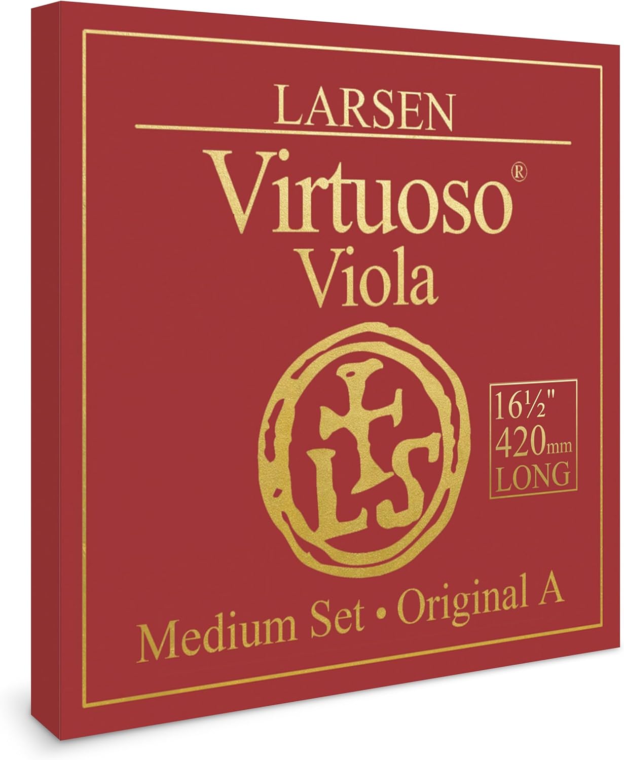 Larsen Virtuoso Viola Extra Long Strings – Medium Tension 42 cm / 16.5” Professional Set with A Ball End for Warm & Clear Sound for larger violas